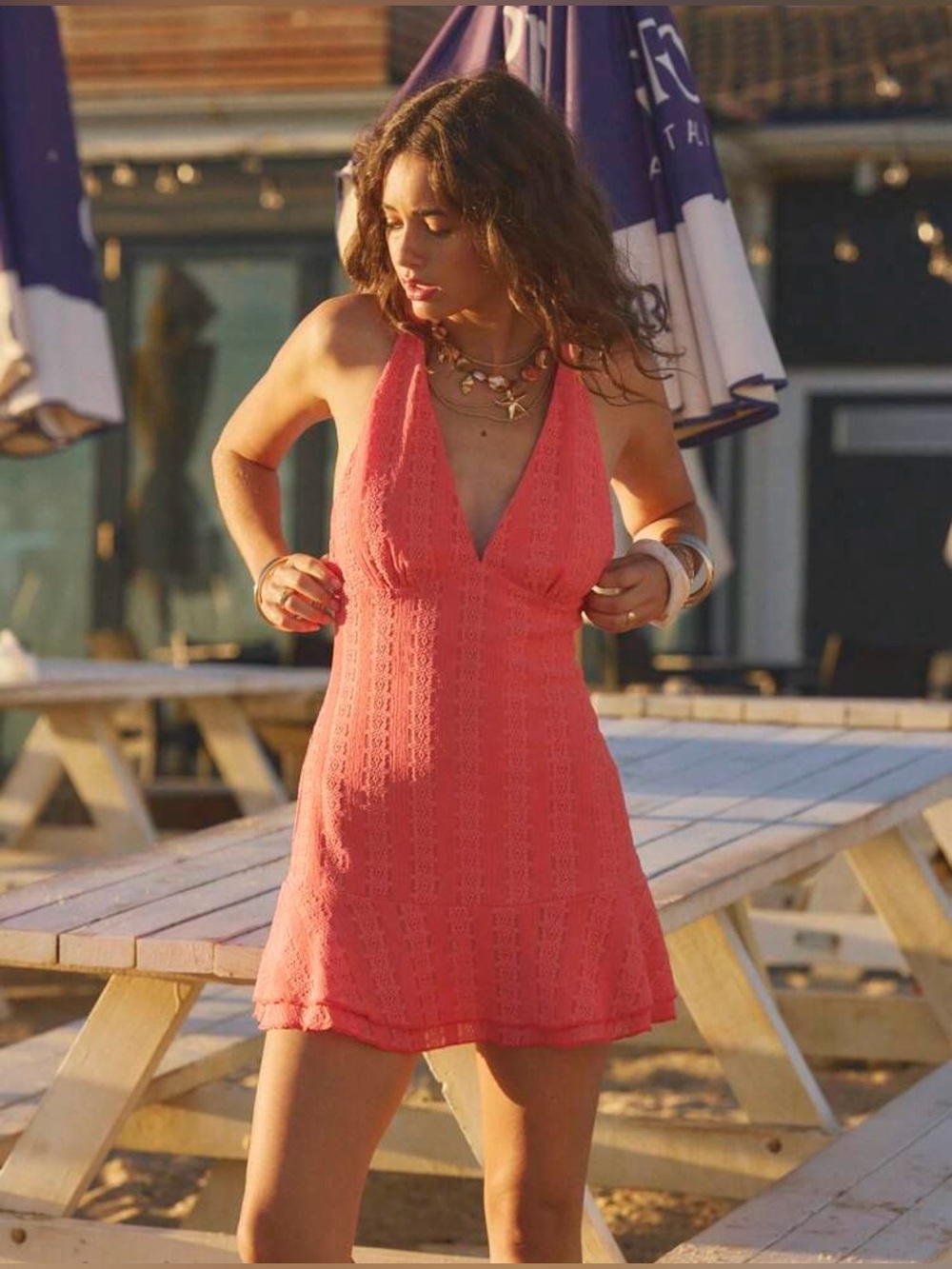 Women Halter Neck Mini Summer Beach Dress - xs